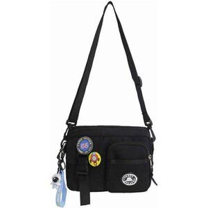 Black crossbody messenger sling shoulder bag for men travel work casual lightwei